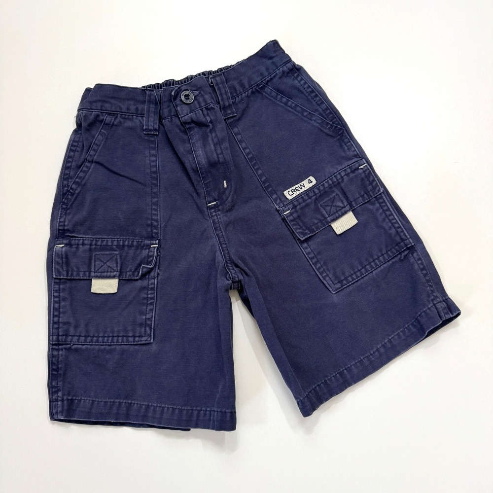 Vintage McKids 90s Y2K Navy Blue Utility Cargo Shorts Boys Cotton Size‎ 6